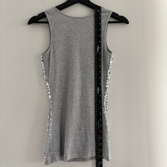 Y2K Charlotte Russe Sequin Ribbed Tank Scoop Neck Size XS - Picture 4 of 5